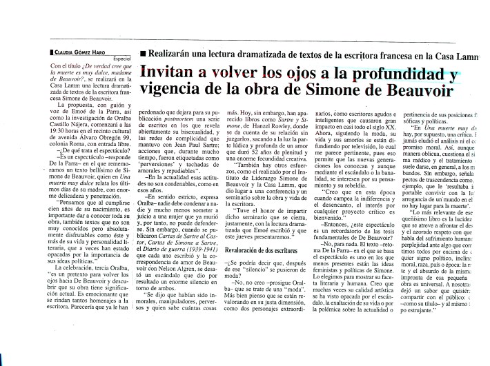simone de beauvoir, emoé de la parra
