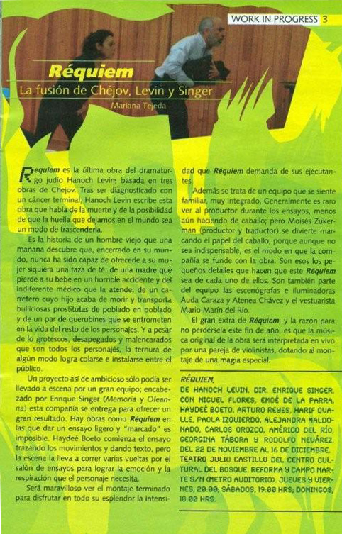 Emoé de la Parra actriz Réquierm